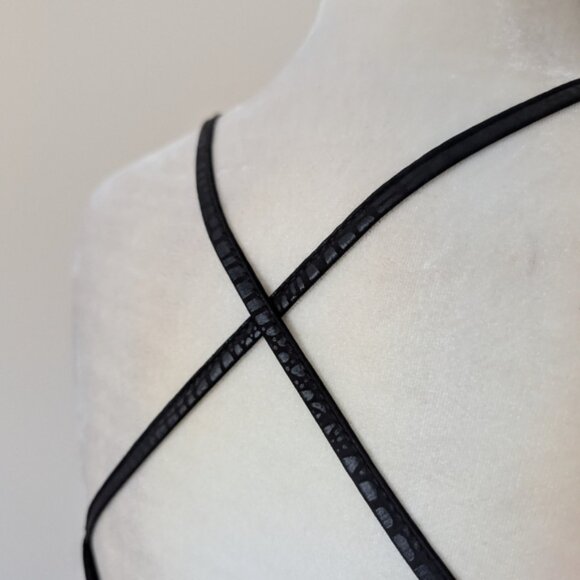 Faux leather crocodile textured faux leather crop top/bralette - Picture 5 of 5